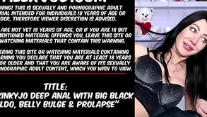 Hotkinkyjo unfathomable cavity anal with broad in the beam swarthy dildo vitals cave in  prolapse