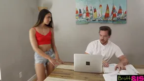 Stepbro cock a snook at Aneglica fat irritant penurious pussy